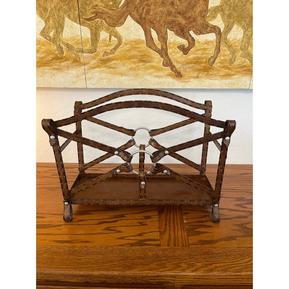 Jacques Adnet Style  rack, often designed with a western harness Cowboy style